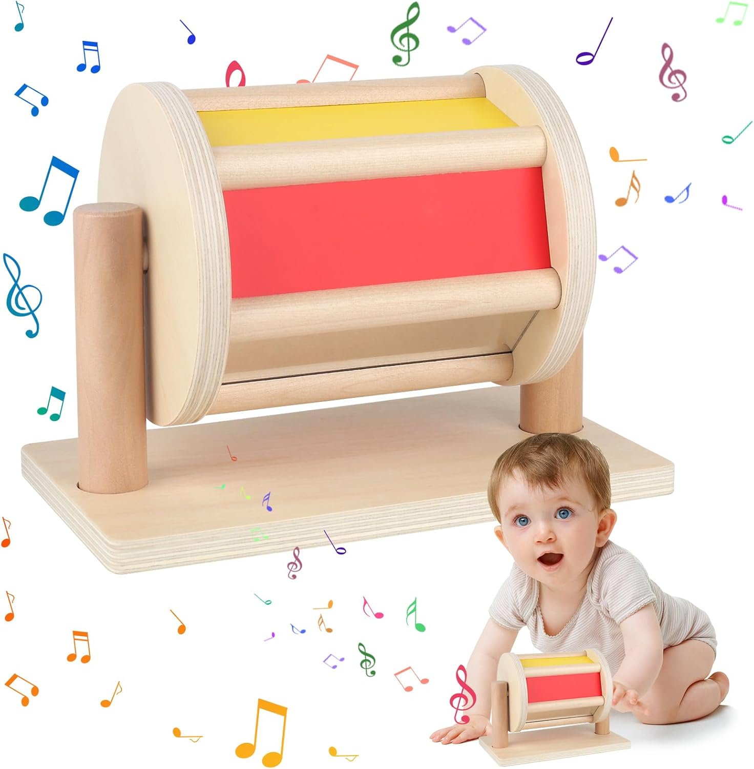 juguete Montessori de madera natural para bebé de 6 a 12 meses