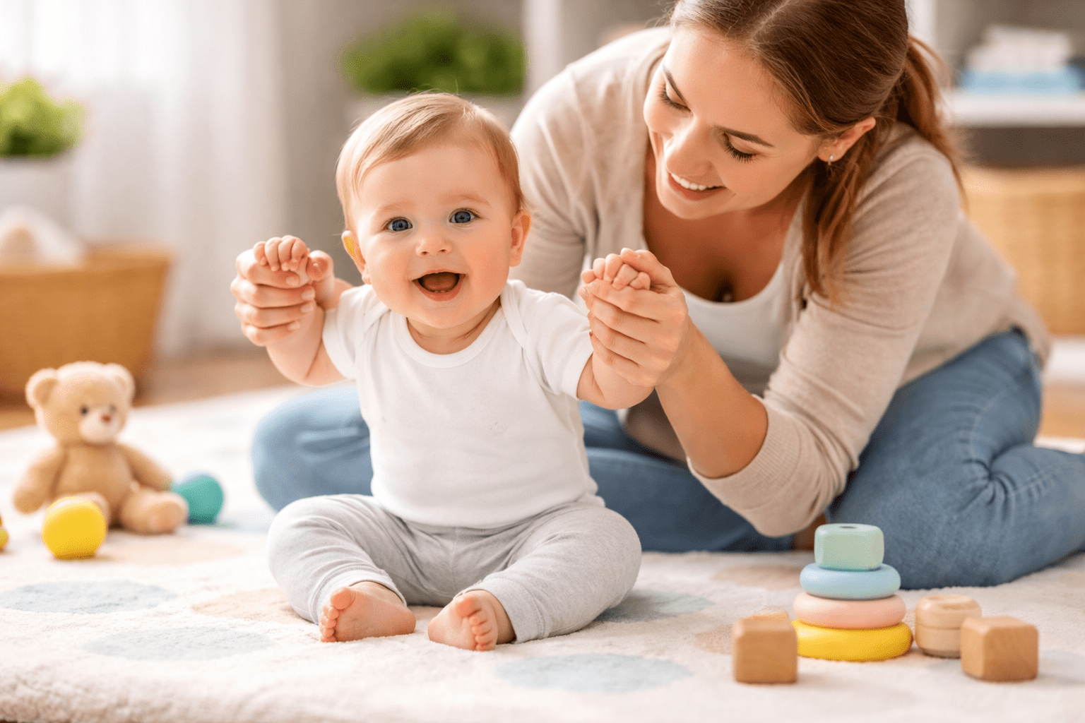 cómo enseñar a un bebé a sentarse