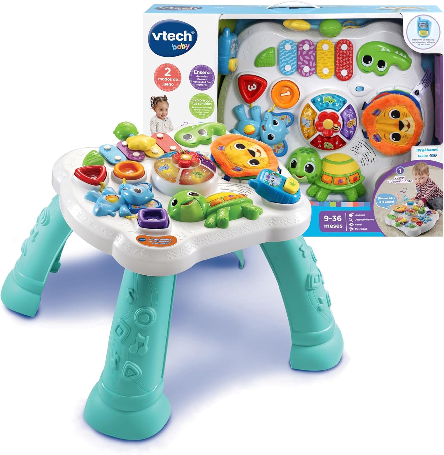 mesa de actividades para bebés